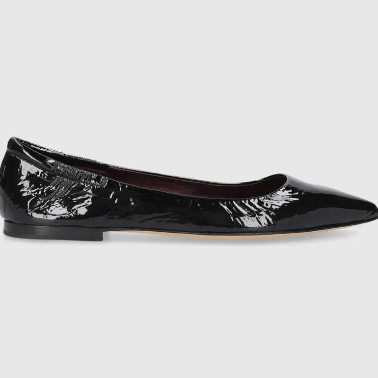 Pomme D`OR Damen Ballerinas 1720Y Nappalackleder schwarz