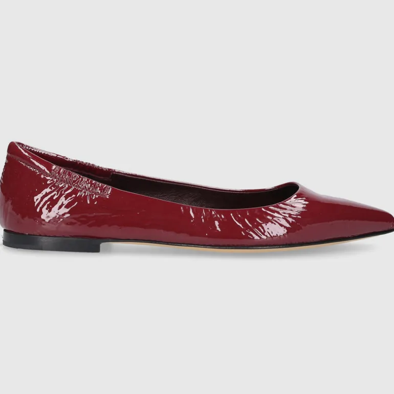 Pomme D`OR Damen Ballerinas 1720Y Nappalackleder bordeaux