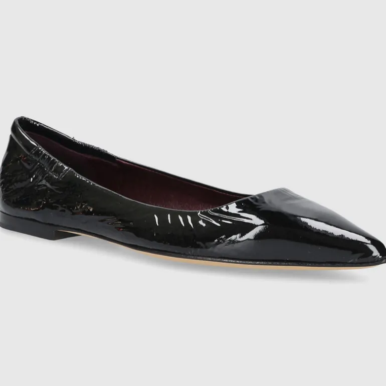 Pomme D`OR Damen Ballerinas 1720Y Nappalackleder schwarz