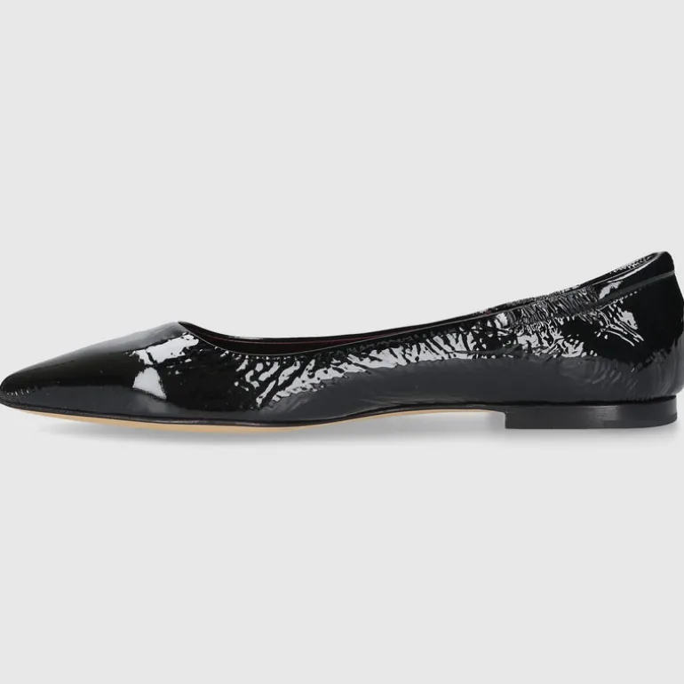 Pomme D`OR Damen Ballerinas 1720Y Nappalackleder schwarz