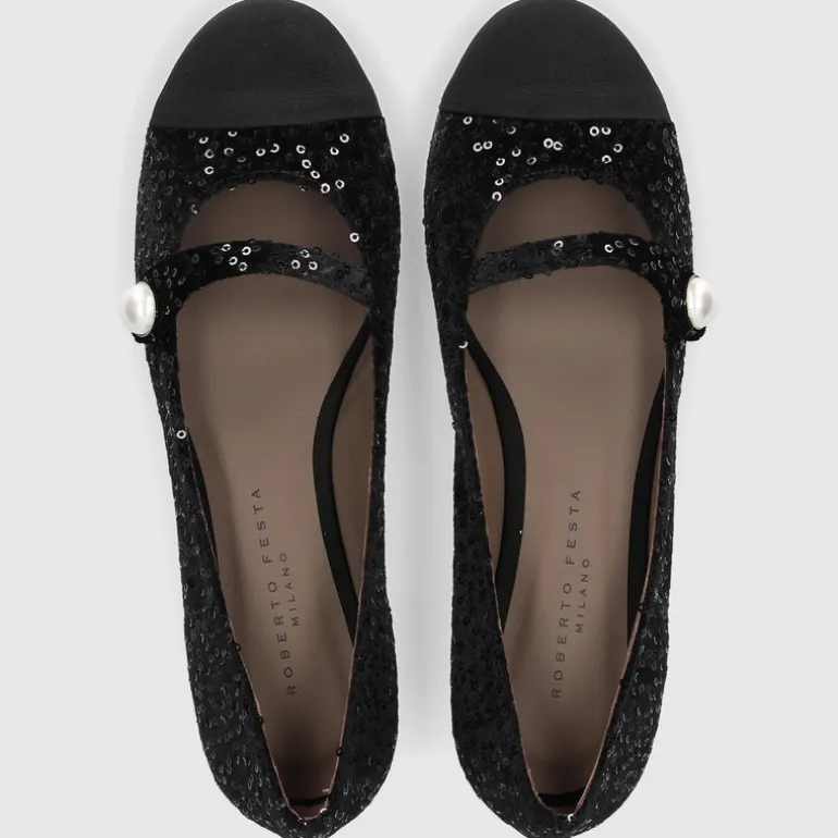 Roberto Festa Damen Ballerinas DIVY Samt schwarz