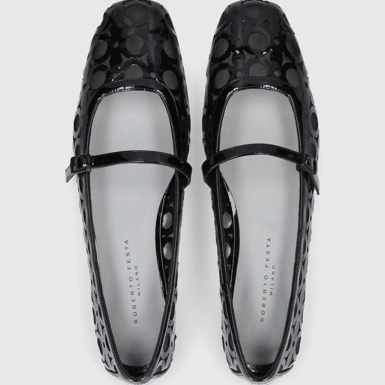 Roberto Festa Damen BALLERINA BESSET SCHWARZ