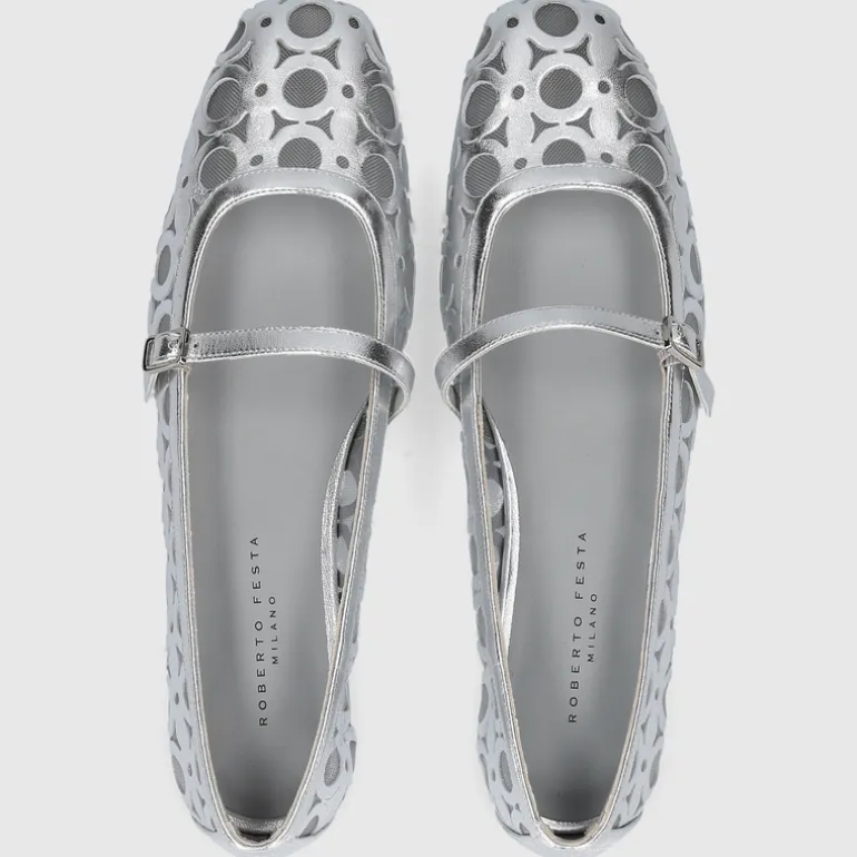 Roberto Festa Damen BALLERINA BESSEL SILBER