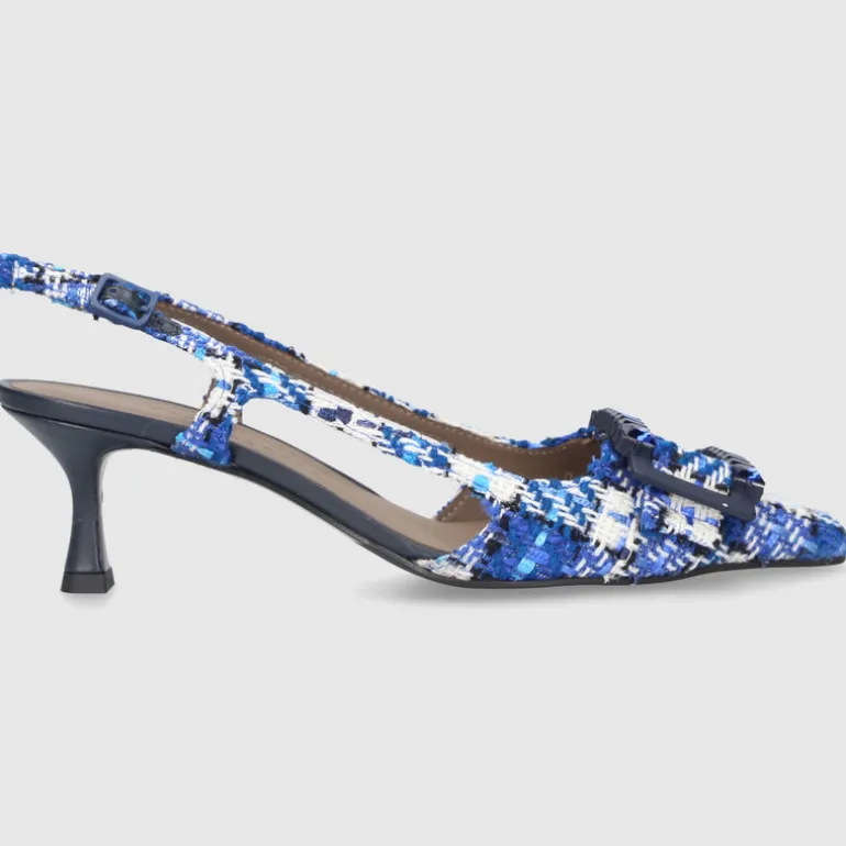 Roberto Festa Damen Slingpumps ATENA Baumwolle blau-kombi