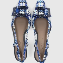 Roberto Festa Damen Slingpumps ATENA Baumwolle blau-kombi