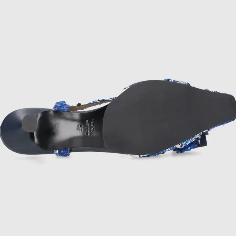 Roberto Festa Damen Slingpumps ATENA Baumwolle blau-kombi