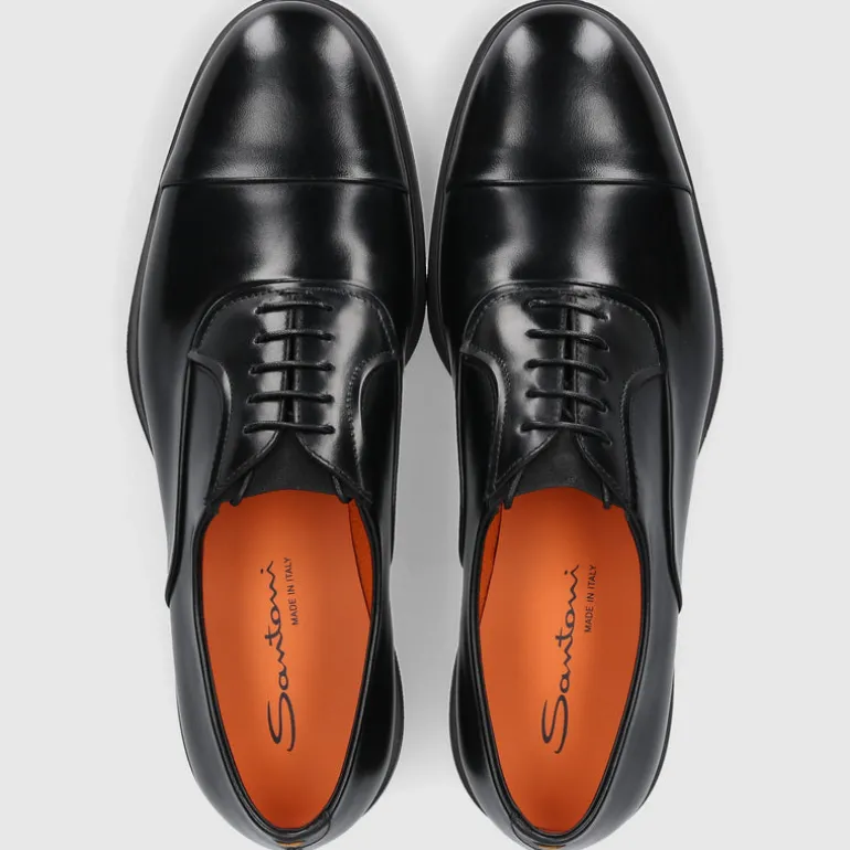 Santoni Herren Businessschuhe 18957 Kalbsleder schwarz