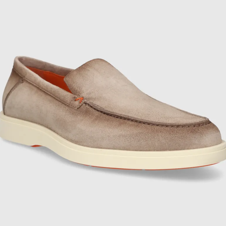 Santoni Herren MOKKASIN MGDT17824TICBGEX BRAUN