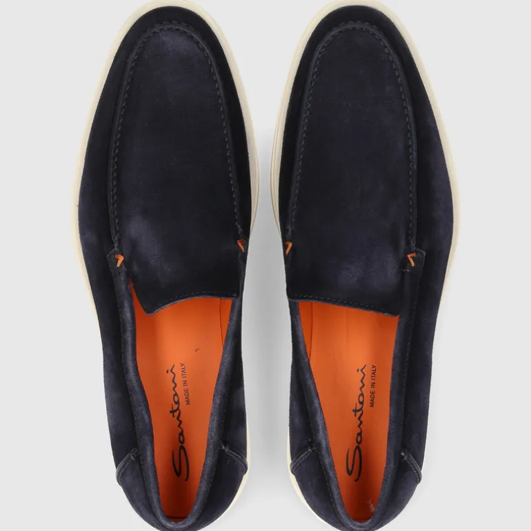 Santoni Herren MOKKASIN MGDT17824TICBGEX DK-BLAU