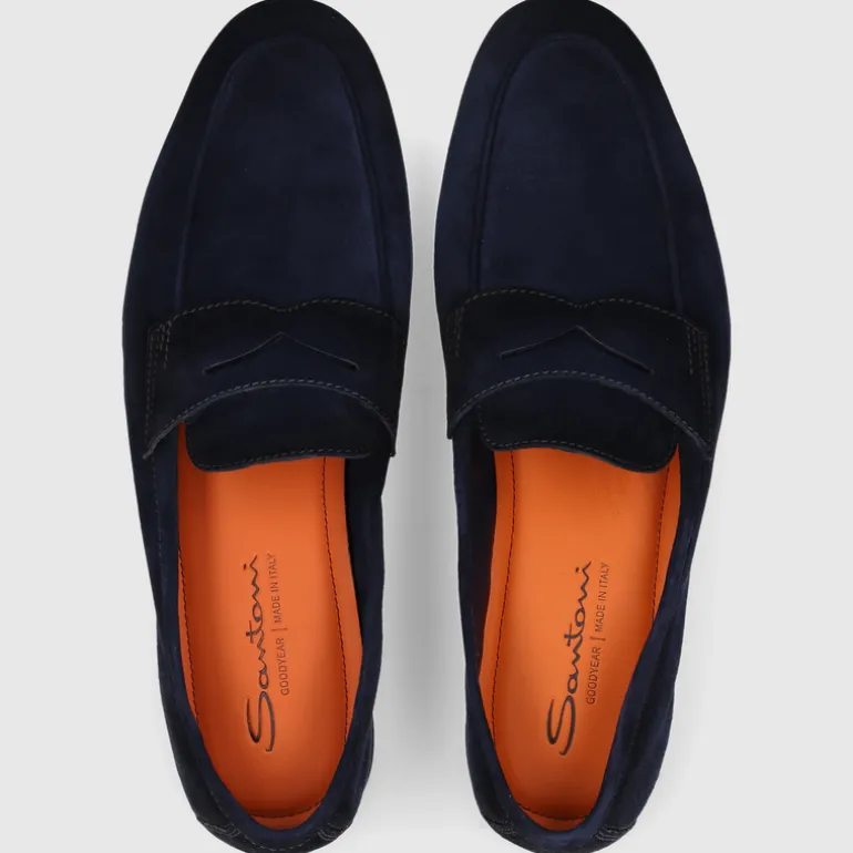 Santoni Herren MOKKASIN MCNC18837SA4SEAA DK-BLAU