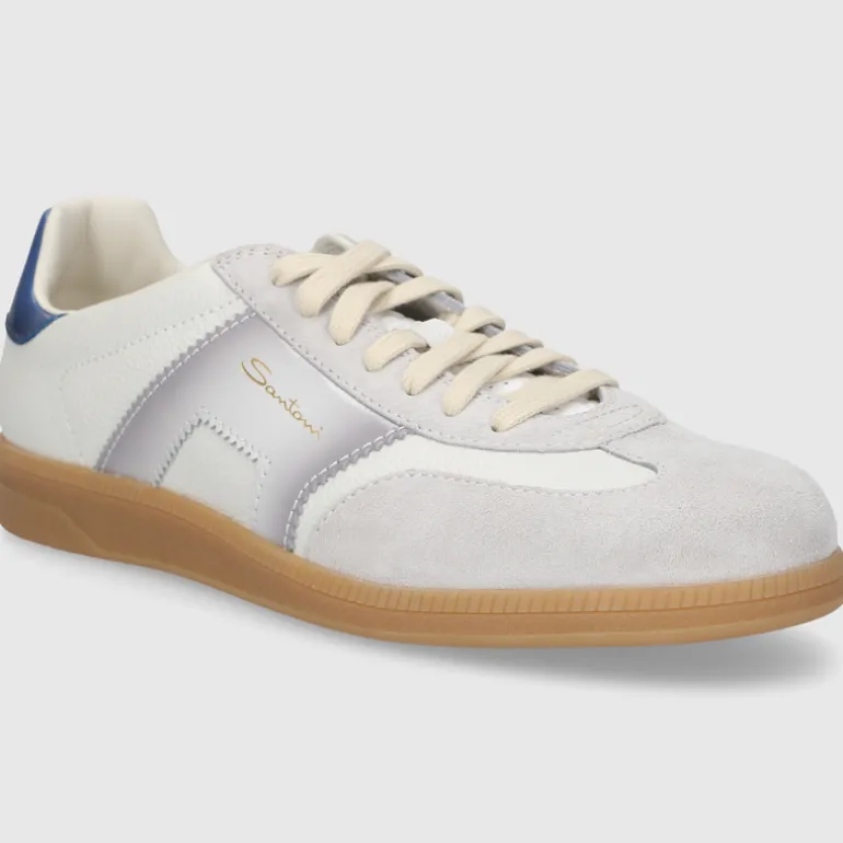 Santoni Herren SNEAKER MBPL21965FARCNOC WEISS-GRAU