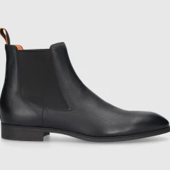 Santoni Herren Stiefeletten 13414 Kalbsleder schwarz