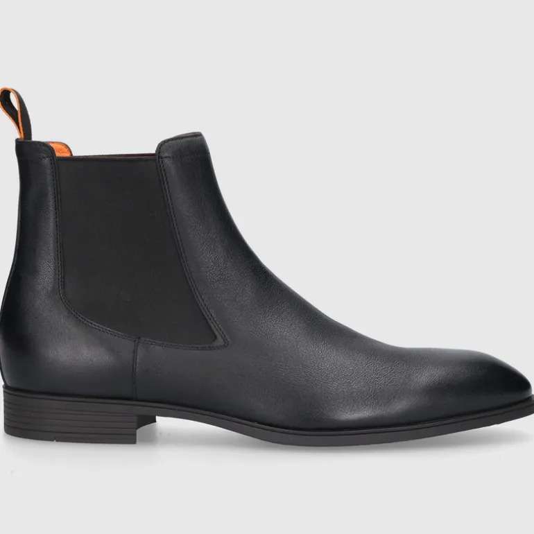 Santoni Herren Stiefeletten 13414 Kalbsleder schwarz