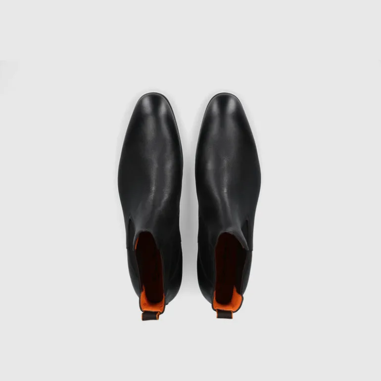 Santoni Herren Stiefeletten 13414 Kalbsleder schwarz