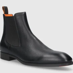 Santoni Herren Stiefeletten 13414 Kalbsleder schwarz