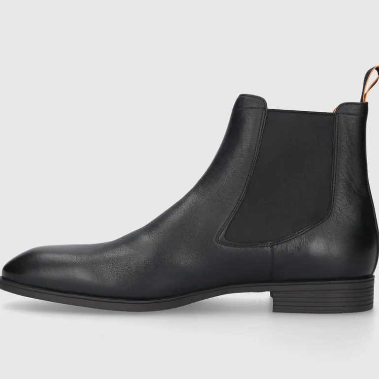 Santoni Herren Stiefeletten 13414 Kalbsleder schwarz