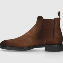Santoni Herren Stiefeletten 18937 Veloursleder braun