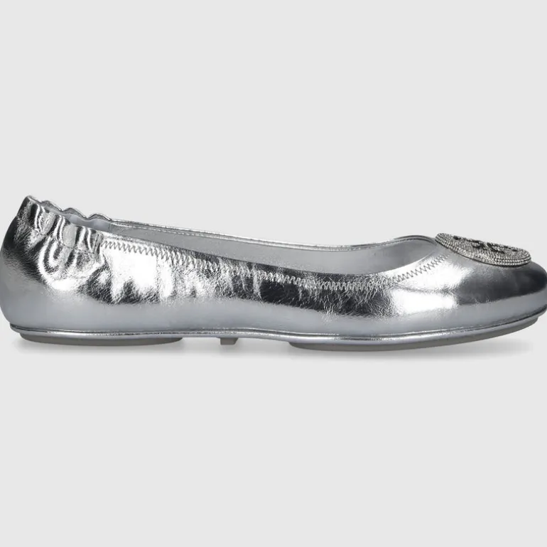 Tory Burch Damen Ballerinas 165361 Kalbsleder silber