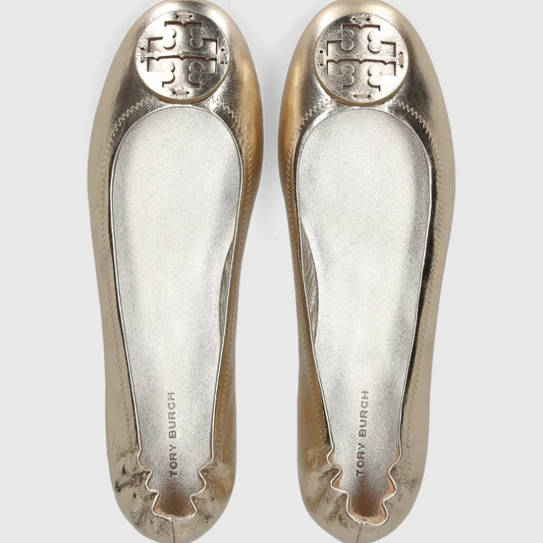 Tory Burch Damen Ballerinas 162598 Kalbsleder gold