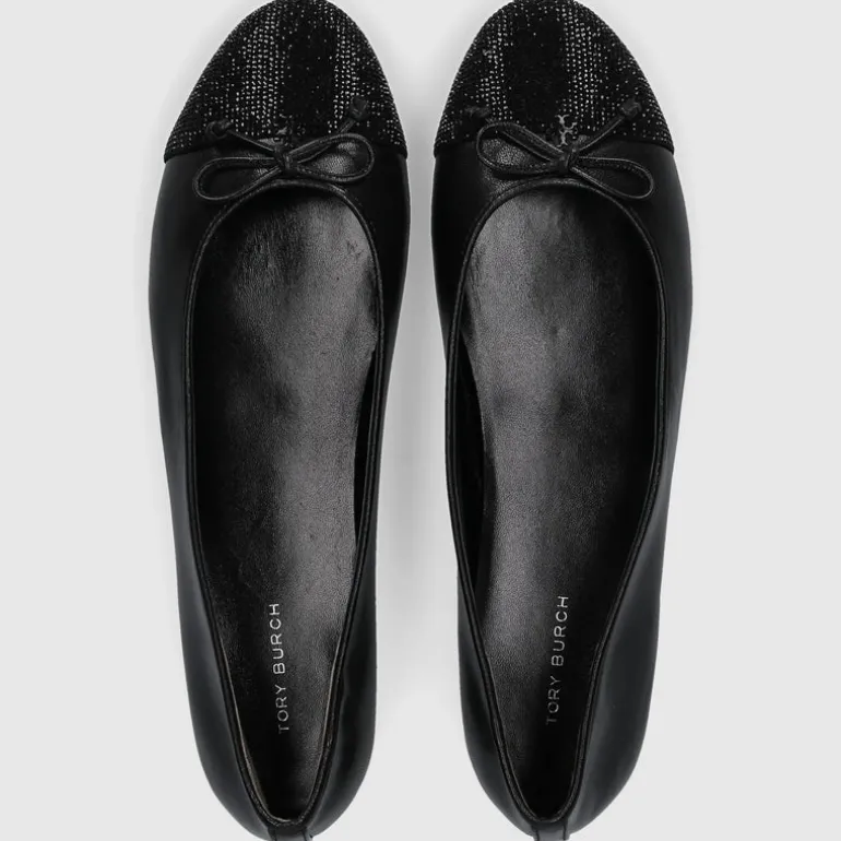 Tory Burch Damen Ballerinas 166214 Kalbsleder schwarz