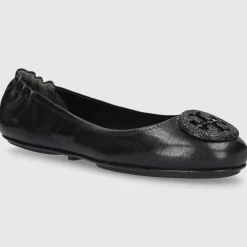 Tory Burch Damen Ballerinas 155637 Kalbsleder schwarz