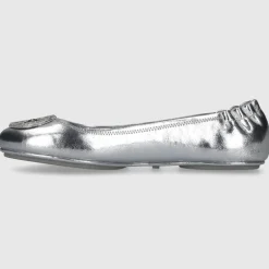 Tory Burch Damen Ballerinas 165361 Kalbsleder silber