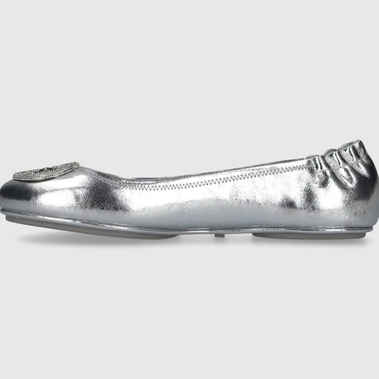 Tory Burch Damen Ballerinas 165361 Kalbsleder silber