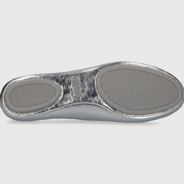 Tory Burch Damen Ballerinas 165361 Kalbsleder silber