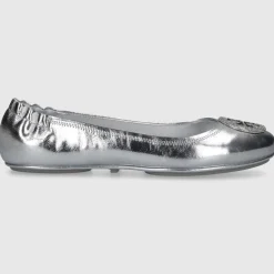 Tory Burch Damen Ballerinas 165361 Kalbsleder silber