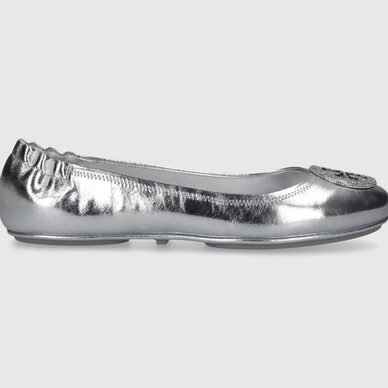 Tory Burch Damen Ballerinas 165361 Kalbsleder silber