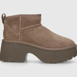 UGG Damen Stiefeletten CLASSIC ULTRA MINI NEW HEIGHTS Veloursleder dunkelbraun