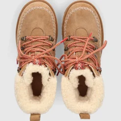 UGG Damen .Stiefeletten CLASSIC ALPINE LACE-UP Veloursleder braun-kombi