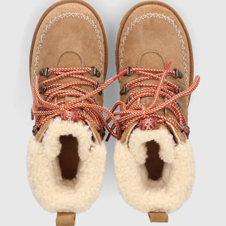 UGG Damen .Stiefeletten CLASSIC ALPINE LACE-UP Veloursleder braun-kombi