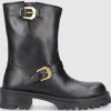 Versace Damen Cowboy-/ Bikerstiefeletten T.35 BIKER Kalbsleder