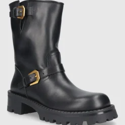 Versace Damen Cowboy-/ Bikerstiefeletten T.35 BIKER Kalbsleder