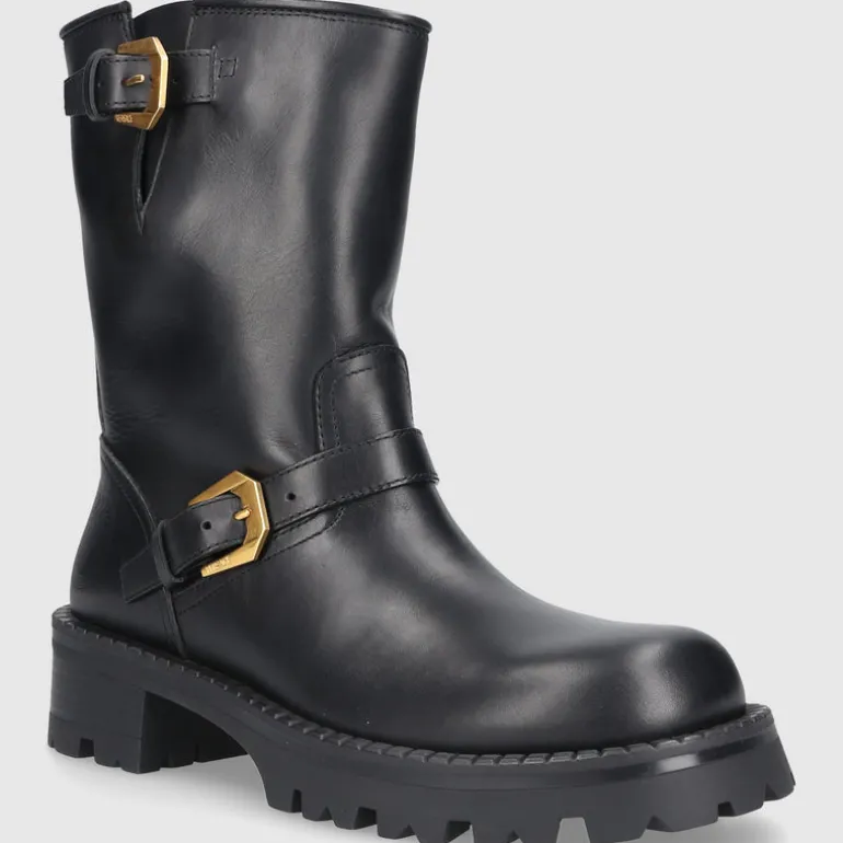 Versace Damen Cowboy-/ Bikerstiefeletten T.35 BIKER Kalbsleder