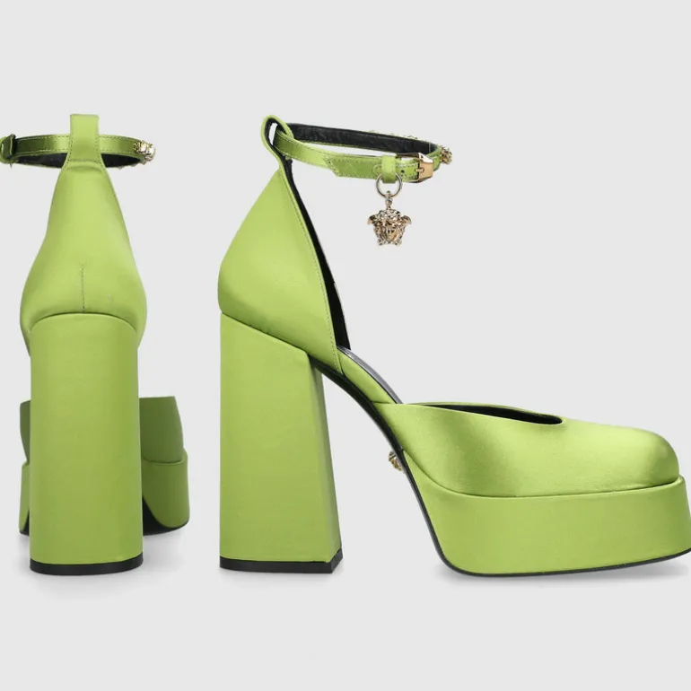 Versace Damen Plateaupumps MEDUSA Seide