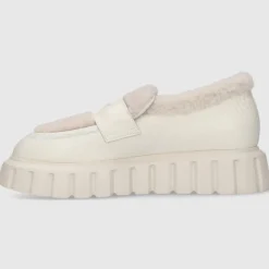 VOILE BLANCHE Damen Mokassins GRENELLE Kalbsleder grau