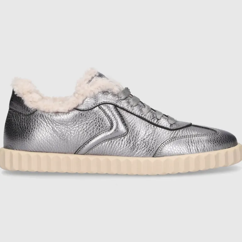 VOILE BLANCHE Damen Sneaker low INES Kalbsleder silber
