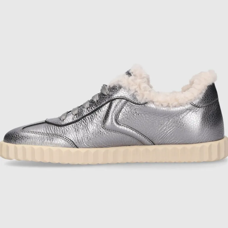 VOILE BLANCHE Damen Sneaker low INES Kalbsleder silber