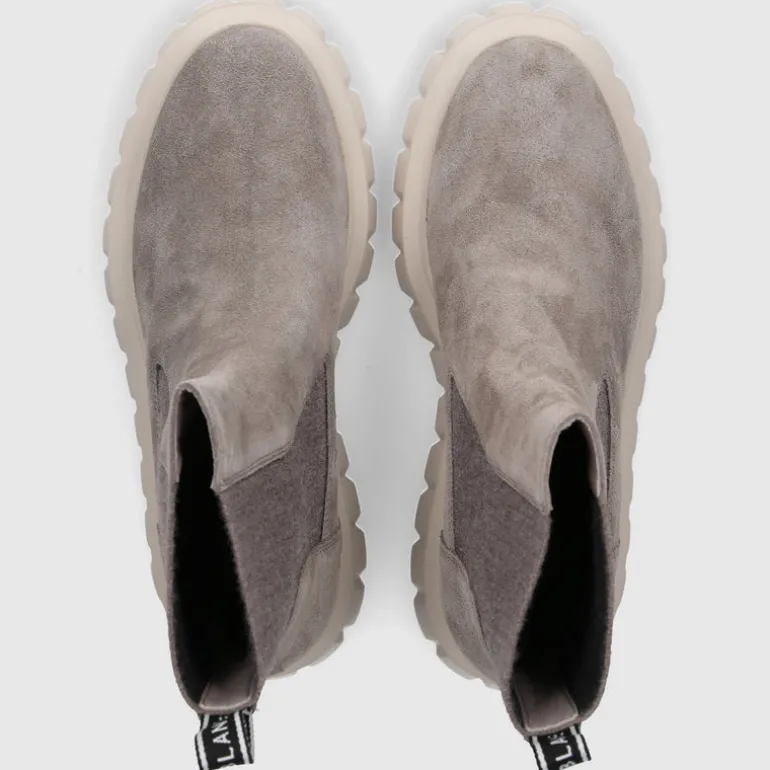 VOILE BLANCHE Damen Stiefeletten GRENELLE Veloursleder grau-kombi