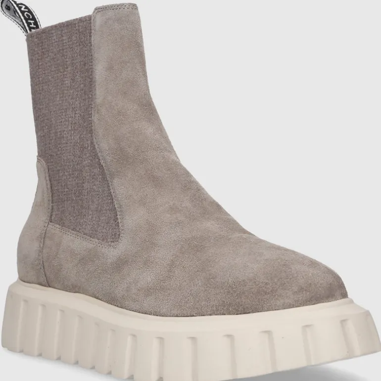 VOILE BLANCHE Damen Stiefeletten GRENELLE Veloursleder grau-kombi
